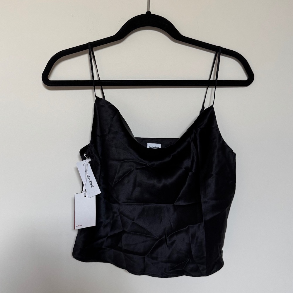 Aritzia Sunday Best - Mystique 100% Silk Cami - Black - Size XS - NWT